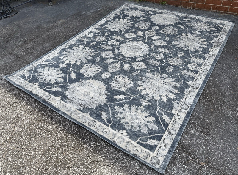 Nourison Quarry QUA06 Blue Beige 7'10" x 9'10" Vintage Floral Area Rug gallery