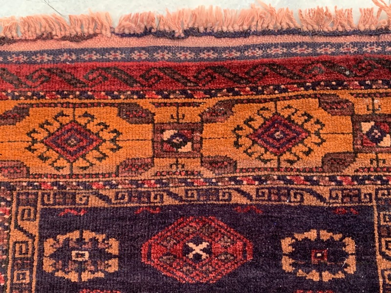 Vintage Afghan Balouch Rug: Hand Knotted Wool, Traditional Area Carpet 3x5 ft gallery