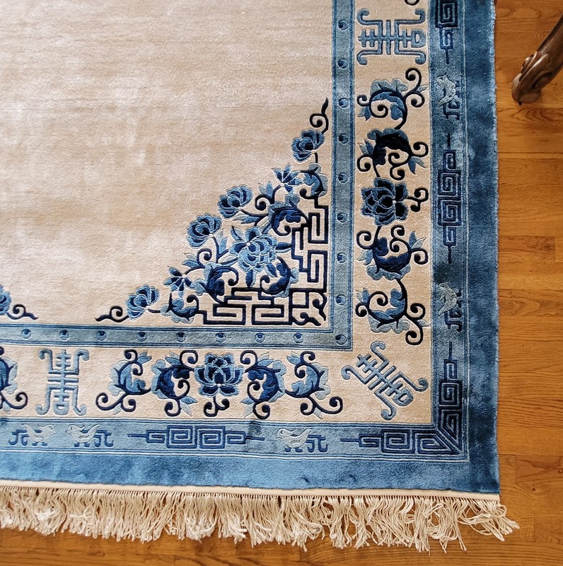 Silk Chinese Rug 6'x 9' Hand Knotted. Sealed & Stored for 45 Years. Made in 1981 gallery