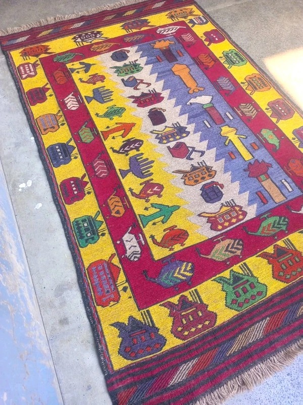 Handmade Afghan Killim war rug Great Quality Beauiful design Size 176x141cm gallery