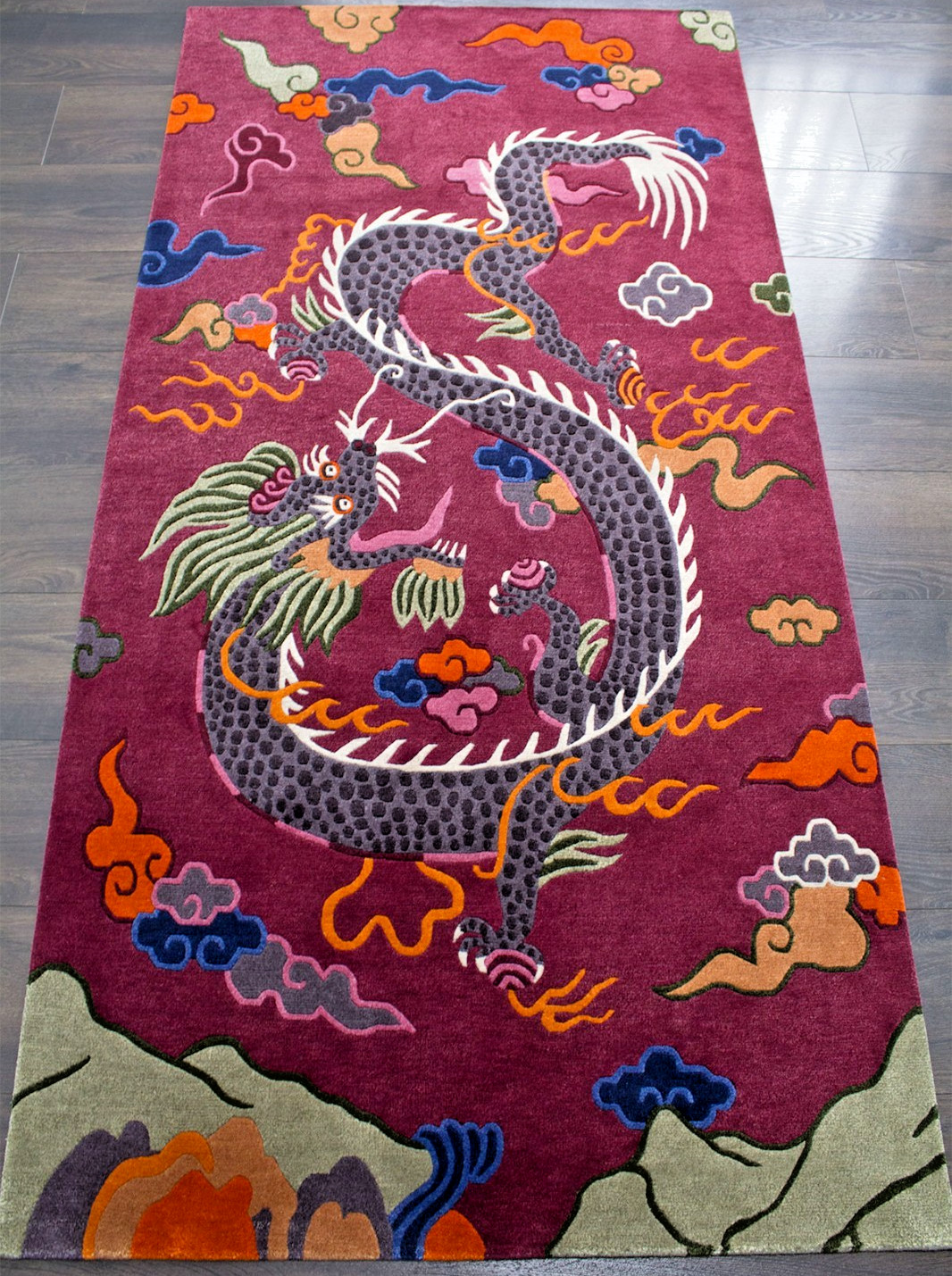 Antique Tibetan Dragon Rug 3x6 Hand Knotted Woolen Vintage Style Traditional Rug gallery