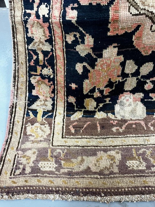 Floral Medallion One-of-a-Kind Turkish 5' 6" x 6' 10" Brown Handmade Rug gallery