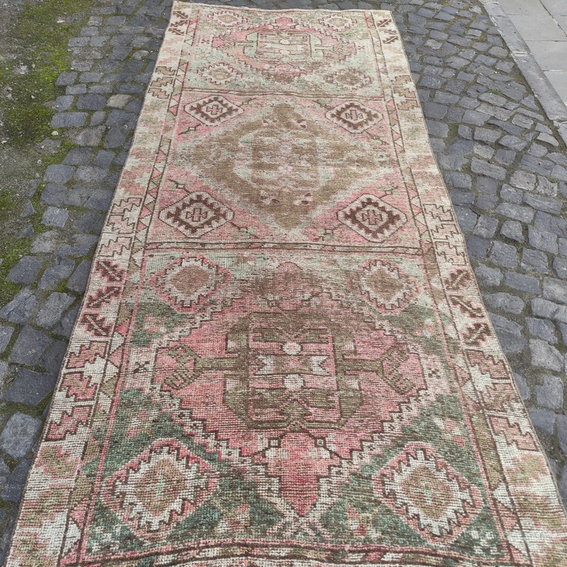 4x10 Oversized Turkish rug 4.23 x 10.43 ft Vintage Handmade huge rug 129 x 318cm gallery