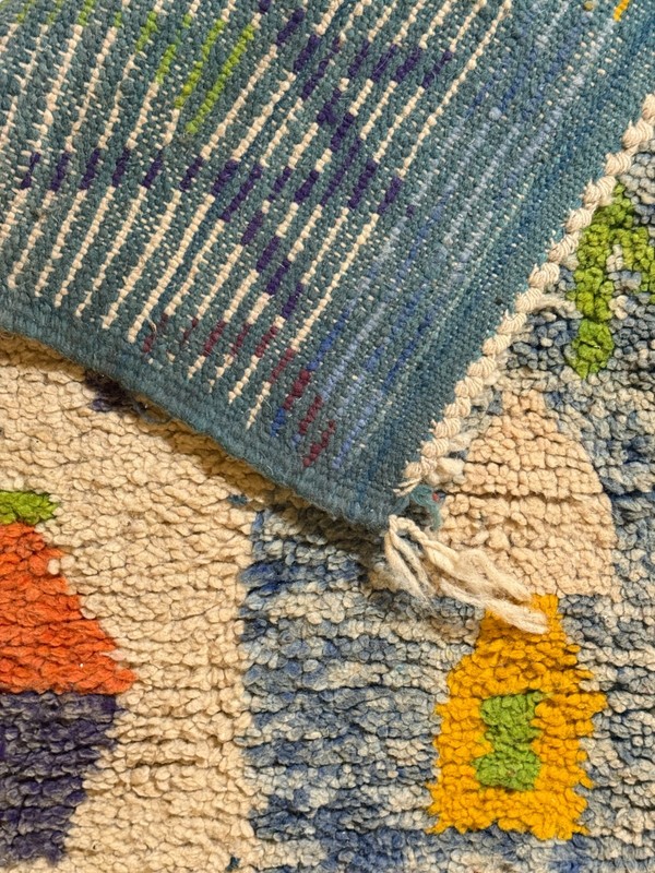 Colorful Runner Moroccan Berber Rug, Hallway Antique tribal Rug 9'8'' x 2'3'' ft gallery