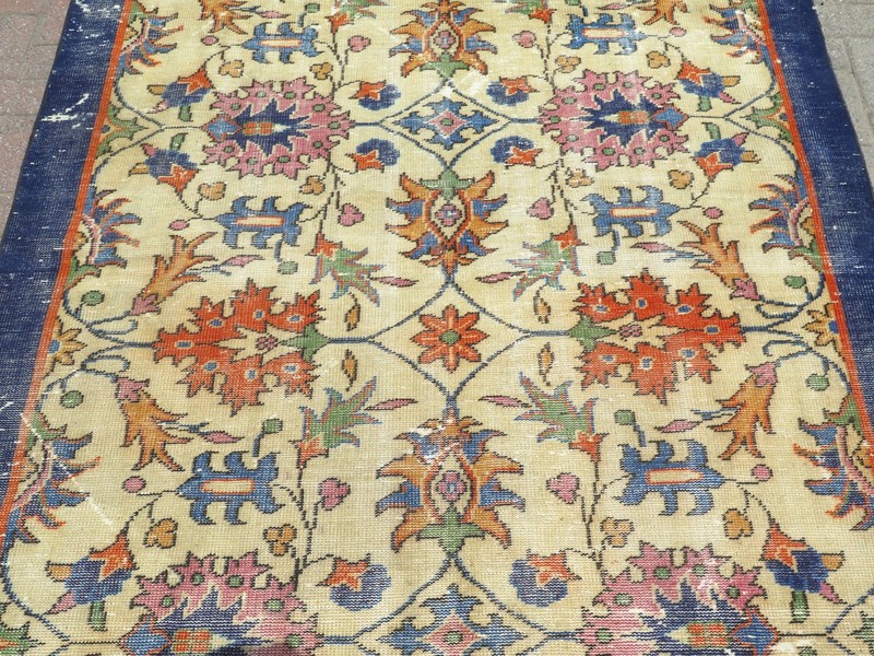 Vintage Anatolia Carpet, Distressed Rugs, Large Red Carpet Handmade Rug 67"X107" gallery