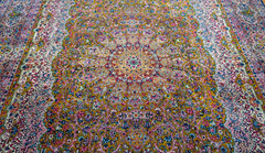 Pheomenal Antique Kermann Hand Knotted Wool Mustard Gold Oriental Rug 10′ x 18′