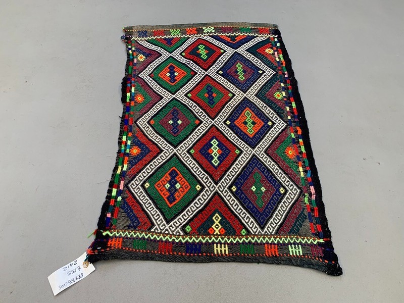 Vintage Turkish Mini Kilim 88x55 cm Wool Small Kelim Runner, shabby Chic gallery