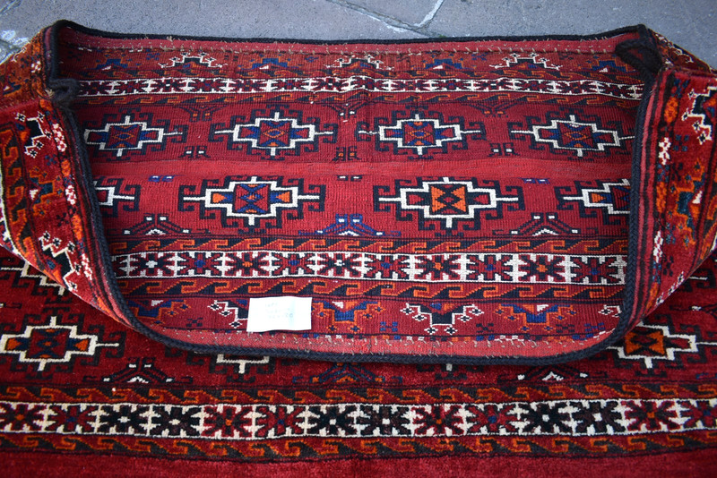 Antique Tribal Rug 47'' x 29'' Turkoman Tribal Mafrash Camel Bag Chuval Wool Rug gallery