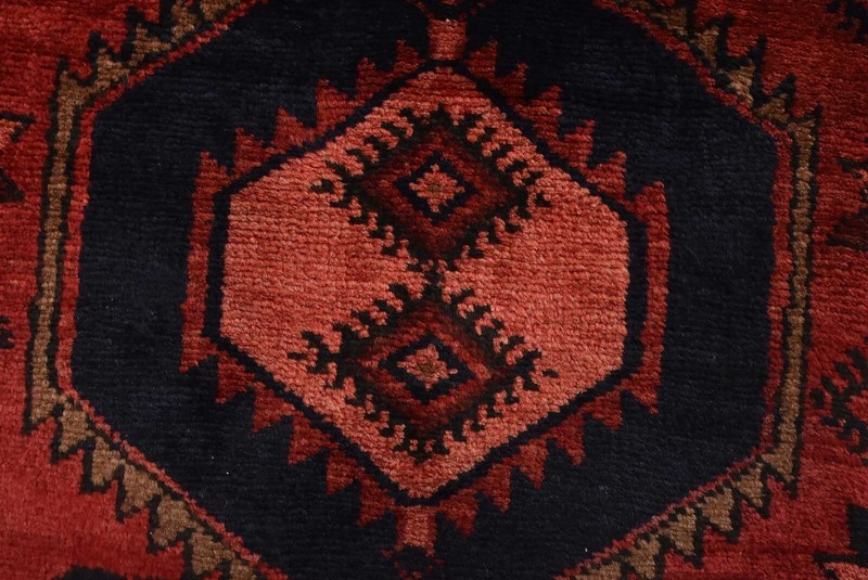 Vintage Tribal Oriental 3’6” x 6’9” Red Wool Traditional Hand-Knotted Area Rug gallery