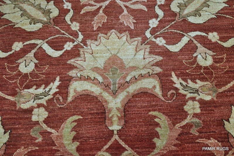 Fine Quality Handmade Hand Knotted 6' x 9' Floral Vegetable dye rug Dark Red gallery