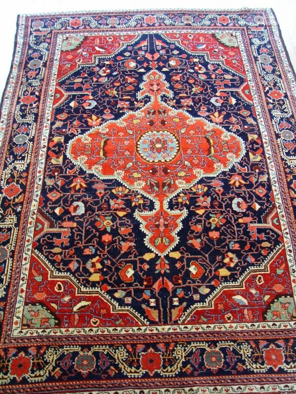 4'10"x7' ANTIQUE FLORAL SAROUKK HAND KNOTTED WOOL ORIENTAL RUG CLEANED gallery