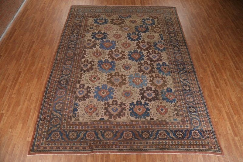 Pre-1900 Antique Heriz Bakhshayesh 11'x14' Area Rug Vegetable Dye Hand-knotted gallery