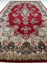 Antique Oriental Hand-Knotted Wool Area Rug Red/Salmon/Blue/Green 9’9″ x 17’5″