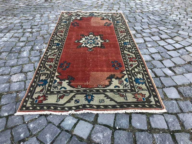 Turkish Vintage Rug Handmade Wool Rug Bohemian Runner Rug Home Rug gallery