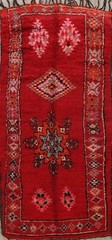 Vintage Authentic Moroccan Vegetable Dye Hand-knotted Oriental Area Rug 5×10 RED