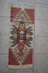Vintage Wool Rug Runner Aztec Southwest Tribal Inca Collectible South American