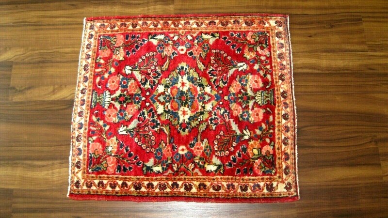 AMAZING ANTIQUE 1920 SMALL FULL PILE RUG WITH GREAT COLORS EXCEPTIONAL gallery