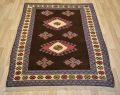 1960’s Antique Caucasian Kars Kazak One-of-a-kind Handmade Rug 5 Ft x 6 Ft