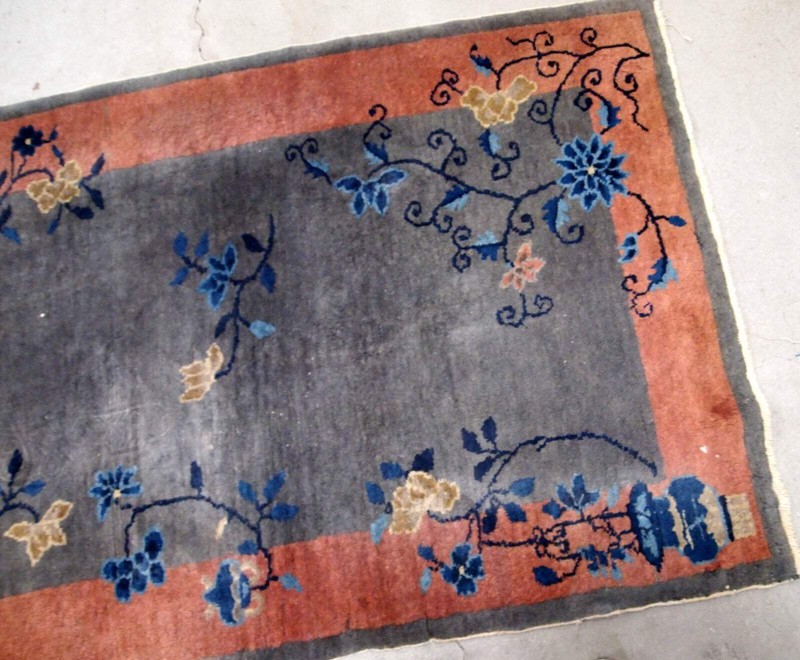 Handmade antique Art Deco Chinese rug 3.1' x 4.10' (94cm x 151cm) 1920s - 1B881 gallery