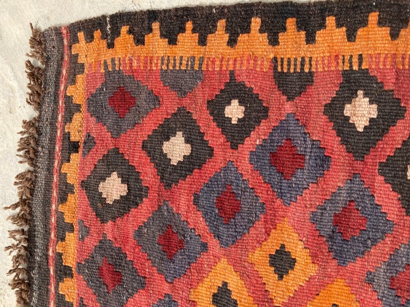 Vintage Traditional Handmade Beautiful Turkish Kilim Floor Rug Carpet 81x59 cm gallery