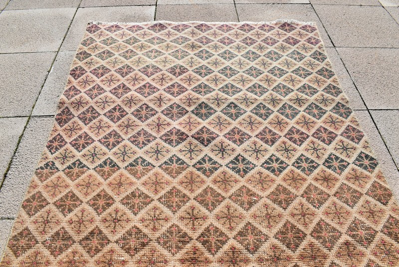 Vintage Oushak Rug 42'' x 89'' Anatolian Rug Handmade Oushak Rug Wool Area Rug gallery