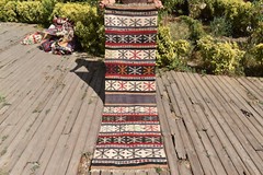 Turkish Rug 2’x7′ Oriental Rug Cicim Runner Kilim Corridor Hallway Rug 63x230cm