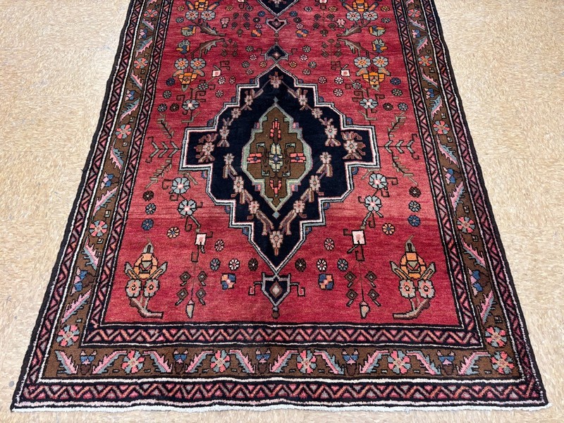 5x13 Vintage Hand Knotted Wool Hamedan Tribal Runner Rug Red Oriental Hallway gallery