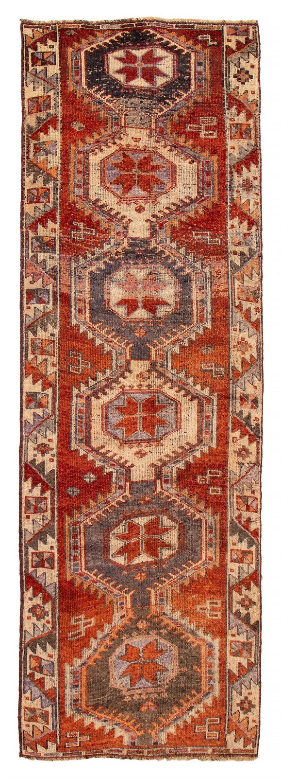 Vintage Hand-knotted Runner Rug 3'11" x 12'4" Traditional Oriental Wool Carpet gallery