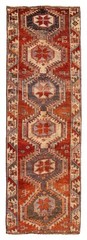 Vintage Hand-knotted Runner Rug 3’11” x 12’4″ Traditional Oriental Wool Carpet
