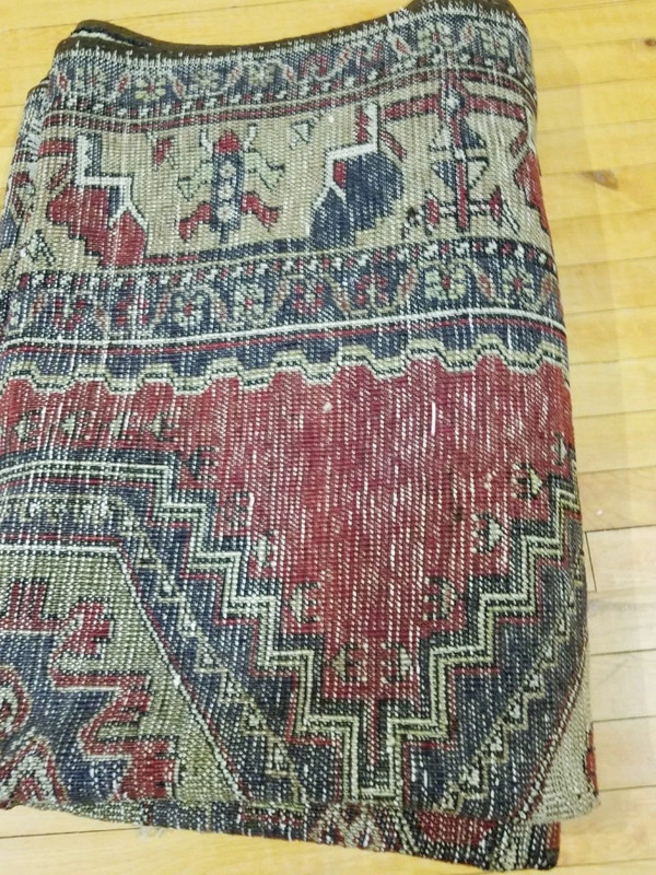 Exclusive Antique Cr1930-1939s Wool Pile Tribal Rug 4’6”x 9’3” gallery