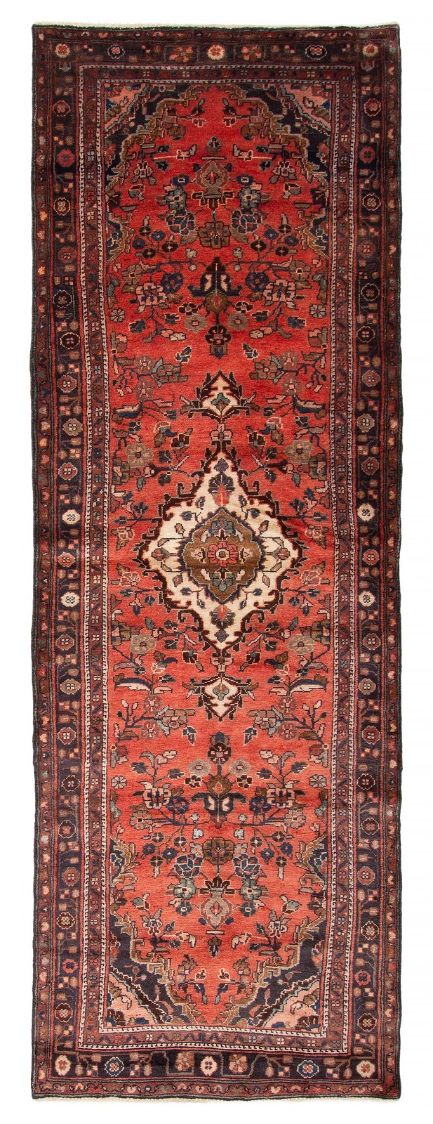 3'7" x 10'4" Vintage Hand-knotted Runner Rug Traditional Oriental Wool Carpet gallery