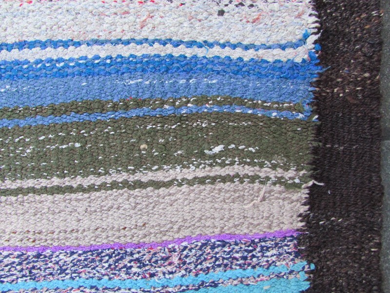 Vintage Traditional Hand Made Oriental Cotton Blue Large Kilim 233x125cm gallery