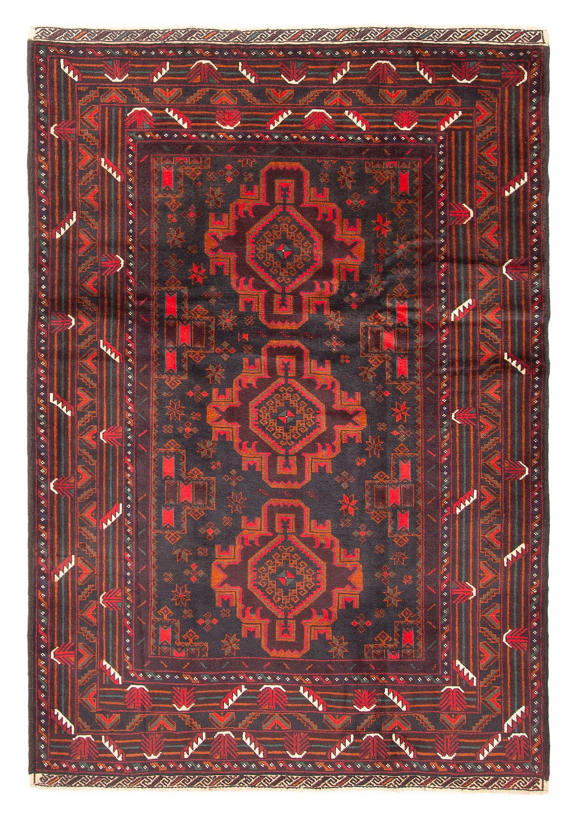 Vintage Traditional Hand-Knotted Area Rug 4'3" x 6'3" Oriental Wool Carpet gallery
