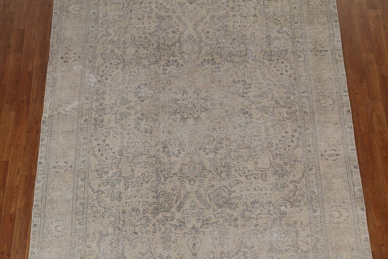 Vintage Distressed Wool Floral Traditional Area Rug 7x9 ft Hand-knotted Carpet gallery