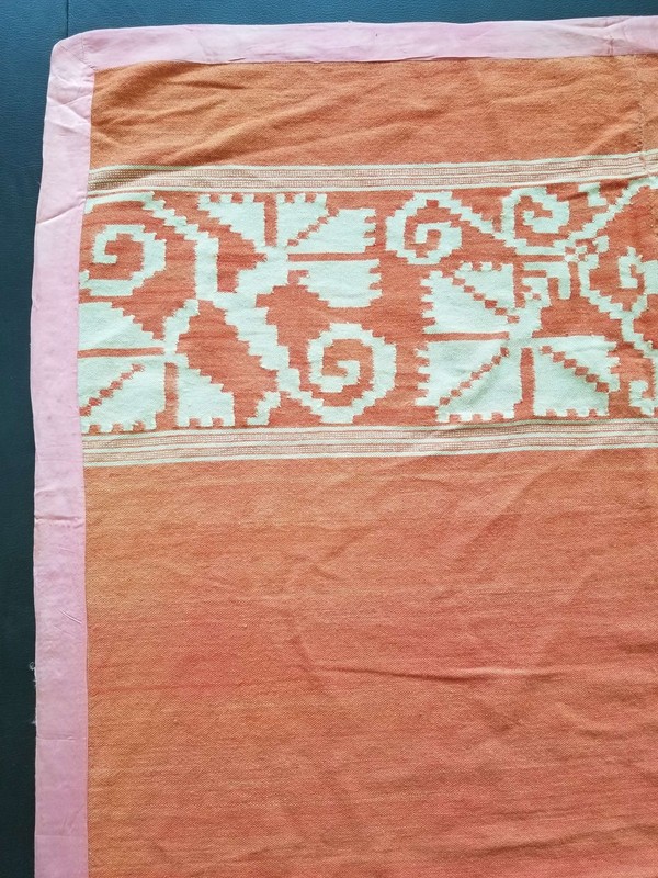 Fine Vintage Traditional Hand Made Oriental Wool Pink Orange Kilim 212x156cm gallery