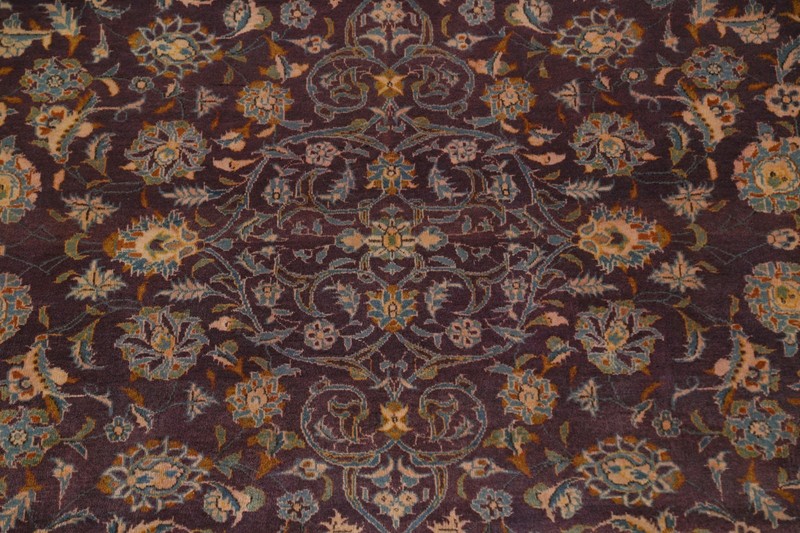 Vintage Floral Handmade Area Rug 8x11 Deep Purple Home Decor Classic Wool Carpet gallery