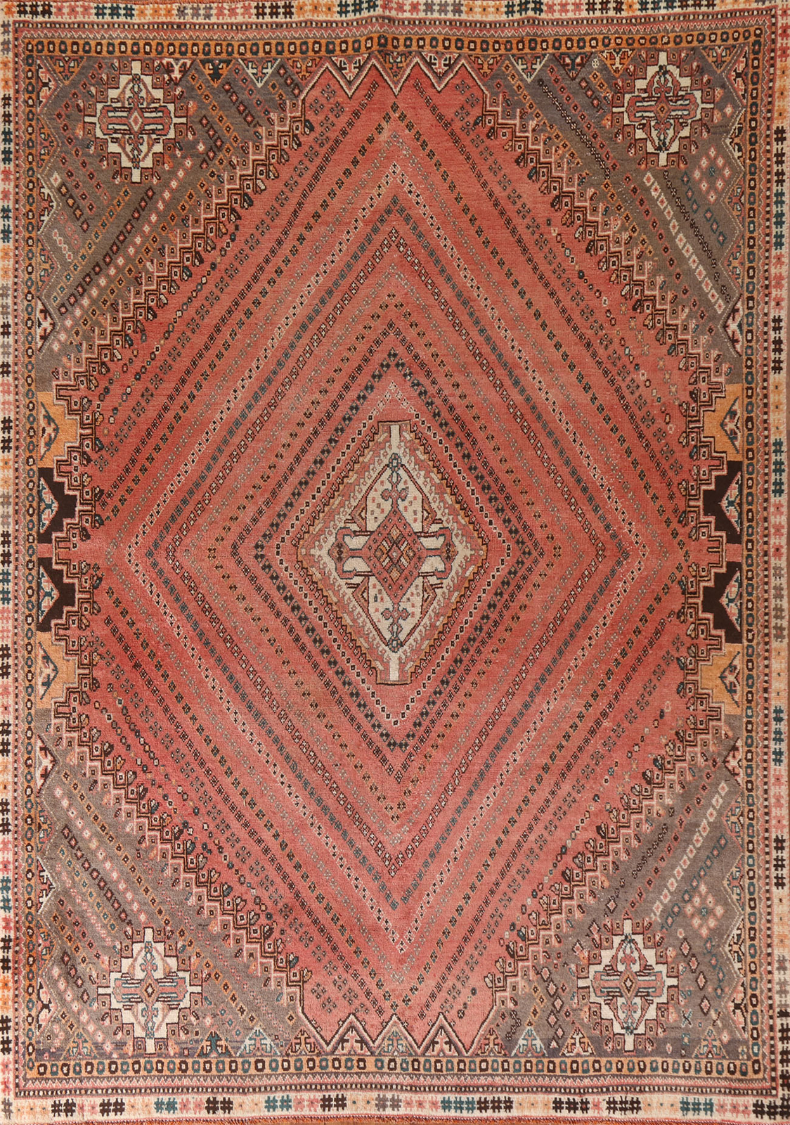 Vintage Wool Traditional Handmade Rug 6x9 Geometric Living Room Carpet gallery