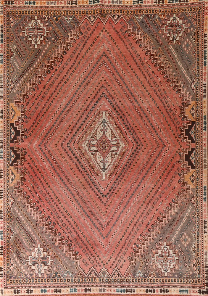 Vintage Wool Traditional Handmade Rug 6x9 Geometric Living Room Carpet