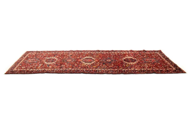 Vintage Karajeh Oriental Runner Rug Red Geometric Design Kitchen Carpet 4X11 ft gallery