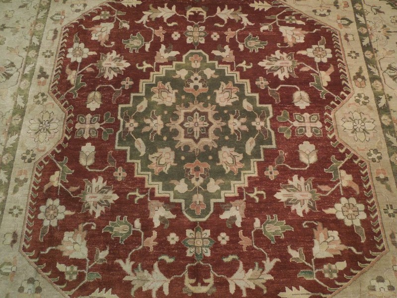 Ziglar Fire Brick Tone New Rug 8x10' (96 x 117 inches) Red Hand-Knotted Rug gallery