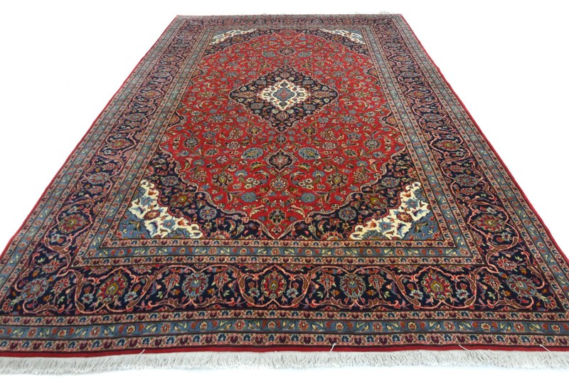 Vintage Hand-Knotted Red Floral Oriental Bedroom Carpet Rug 8'1 X 11'3 ft gallery