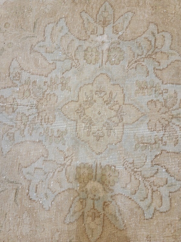 Antique Oriental Hand-Knotted Wool Area Rug Distressed Beige/Blue 9'9" x 12'7" gallery