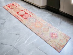 Turkish Rug Runner, HandMade Rug, Tribal Rug Ethnic Rug 3 x 12 ft Kitchen Runner