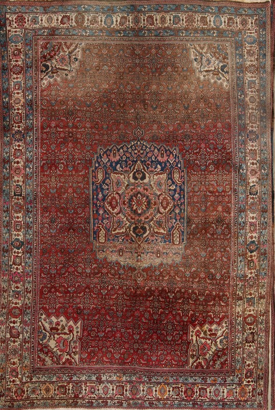 Collectible Geometric Bidjar Antique Hand-Knotted Oriental Area Rug 7x11 RUST gallery