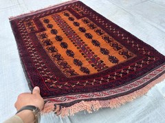 Vintage Nomad Maldari Tribal Belouch Natural Vegetable Dye Kowdani Prayer Carpet