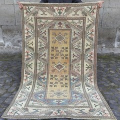 Old Milas Area Rug 3.97 x 6.36 ft , 4×6 Handmade Wool Rug 121 x 194 cm