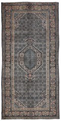 Hand-Knotted Semi-Antique Oriental Rug 5X10 ft Wide Traditional Geometric Carpet