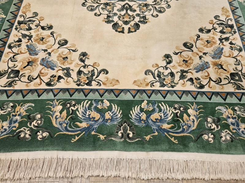 8x10 CHINESE RUG VINTAGE AUBUSSON PEKING DECO AUTHENTIC 100% WOOL ORIENTAL RUG gallery