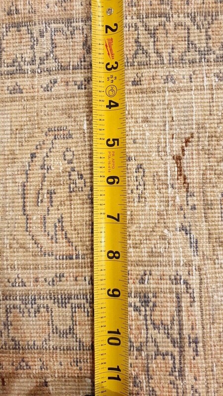 Rare Antique 1940-1950's Distressed Wool Pile Muted Dye Oushak Area Rug 7x10ft gallery