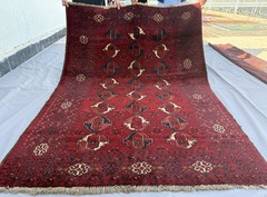 1920s Antique Turkmen Ersari Rug 5×8 Afghan Handmade Persian Style Tribal Carpet